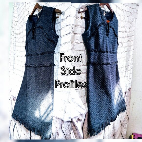 Tory Burch natalia sleeveless dark Blue tweed dress - Picture 5 of 9